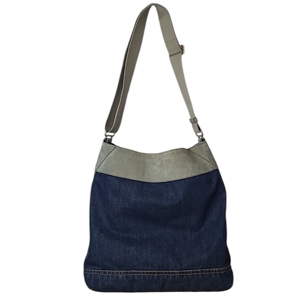 Yves Saint Laurent Denim and Suede Shoulder Bag - Picture 2 of 9
